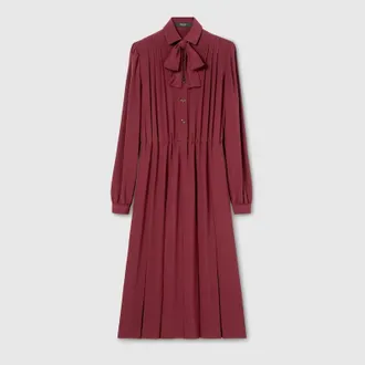 Gucci Silk Cr&ecirc;pe De Chine Dress, Bordeaux, Ready-to-wear