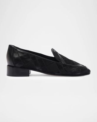 Alexandre Birman Annelise Patchwork Leather Loafers