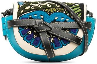 Loewe Pre-owned Gate Crossbody Bag - Dames - Vintage Schoudertas - Blauw - ONE Size - Leer - Vintage