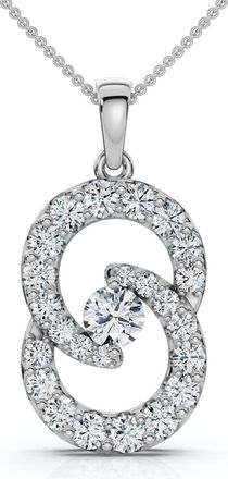 Pompeii3 1Ct T. W. Circled By Love Diamond Pendant White Gold Womens Necklace Lab Grown