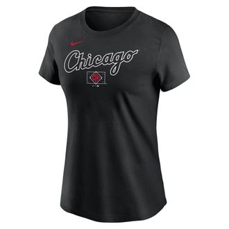 Nike Chicago White Sox City Connect Wordmark Nike Womens MLB T-Shirt in Black | NKAF00ARX-UUL