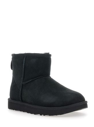 UGG Womens Ankle Boots Classic Mini Black Suede Leather