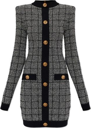 Balmain Tweedjurk met lurexdraad - Dames - Korte kleedjes - Zwart - 2XS - Tweed - Kleedjes