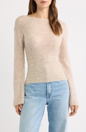 Reformation Soren Sheer Alpaca Blend Sweater in Barley at Nordstrom, Size X-Large