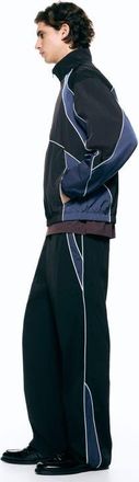 H&M Loose Fit Nylon Track Pants in Black/panels at Nordstrom, Size Xx-Large