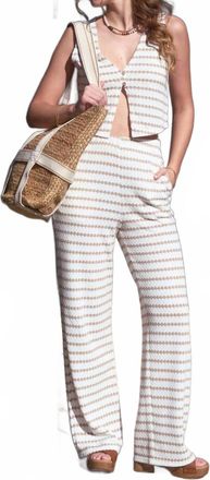 Le Lis Blanc Deux Saylor Stripe Knit Set In Ivory