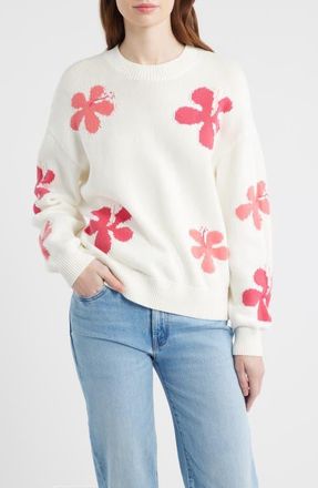Rails Zoey Floral Intarsia Cotton Sweater in Kauai at Nordstrom, Size X-Small