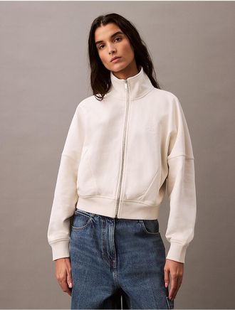 Calvin Klein Jeans Calvin Klein Womens Archive Terry Relaxed Zip Sweatshirt - White - XS