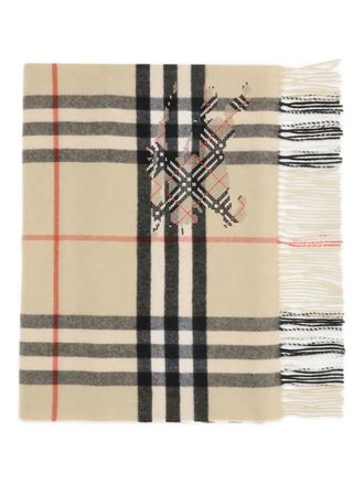 Burberry Check Equestrian Motif Scarf - Toni neutri