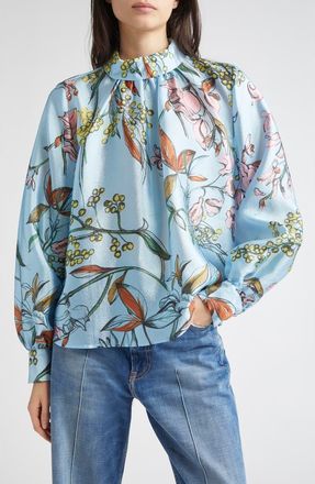 Stine Goya Gathered Satin Top in Spring Mimosa at Nordstrom, Size Xx-Small
