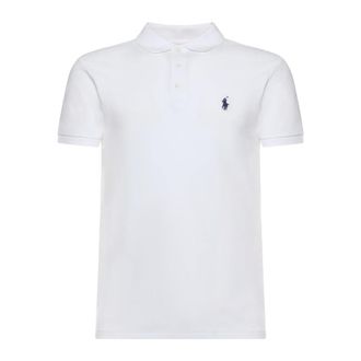 Polo Ralph Lauren Polo Shirts, male, White, Size: 2XL Stretch Pique Polo Shirt