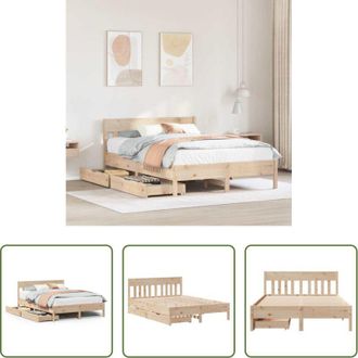 vidaXL Letto con testiera - Letto senza Materasso 160x200 cm in Legno Massello di Pino