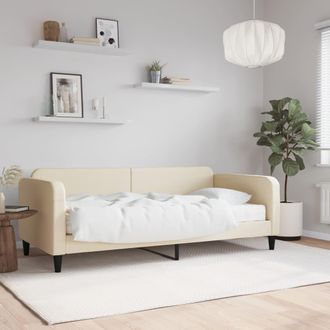 vidaXL Vidaxl - Sof&aacute; Cama Con Colch&oacute;n Tela Crema 90x200 Cm