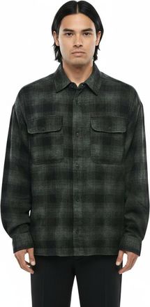 Palm Angels Green Regular Checked Shirt