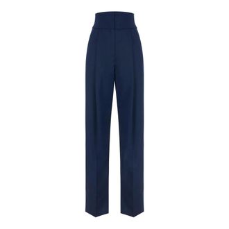 Elisabetta Franchi Dames, Broeken, Blauw, Maat: XS Gabardine