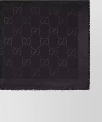 Gucci jacquard wool and silk shawl gg motif