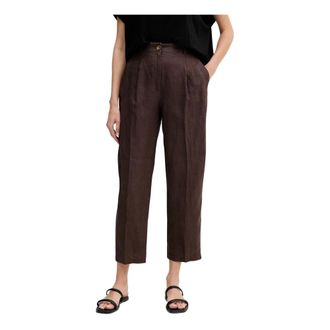 Benetton Pantaloni Larghi - - Trousers - Donna - Marrone - S