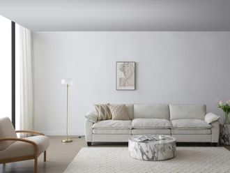 Vente-Unique Lampada da terra in ottone spazzolato e vetro texturizzato - D.25 x H.150 cm - Dorato - LOUXOR