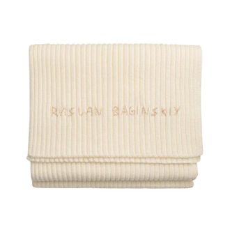 Ruslan Baginskiy Wollen sjaal met monogramborduursel - Dames - Accessoires - Beige - Maat: ONE Size Wol