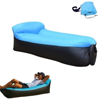 OEM 1 Pieza, Tumbona Inflable, Sof&aacute; De Aire Port&aacute;til, Sof&aacute; Inflable, Colch&oacute;n De Aire, Impermeable, Port&aacute;til, Azul, Vacaciones, Piscina, Patio Trasero