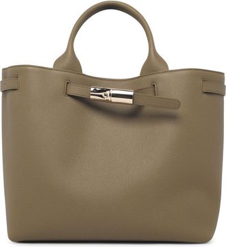 Longchamp L Le Smart Lear Olive boodschappentas