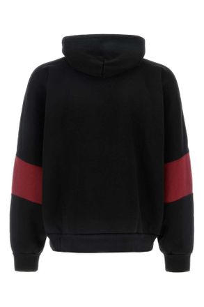 Willy Chavarria Mens Black Cotton Oversize Sweatshirt Exterior: Felpe Sweater