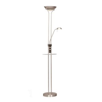 Wonderlamp L&aacute;mpara De Pie Led Con Repisa Olimpia N&iacute;quel (18w+5w)