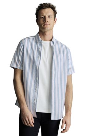 CHARLES TYRWHITT Non-Iron Stretch Poplin Slub Short Sleeve Shirt
