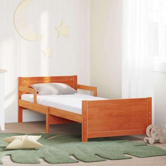 vidaXL Estructura De Cama Con Colch&oacute;n Marr&oacute;n Cera 80 X 200 Cm