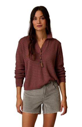 Carve Designs Morgan Polo Sweater in Coco at Nordstrom, Size Xx-Small