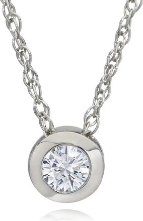 Pompeii3 1/3ct Bezel Solitaire Pendant 14K White Gold