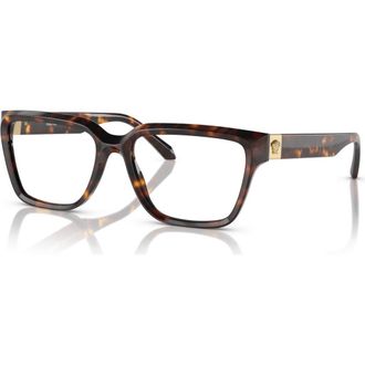 Versace 55mm Rectangle optical glasses in Tortoise at Nordstrom