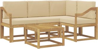 vidaXL Conjunto De Sof&aacute;s De Exterior 5 Uds. Y Beige Vidaxl