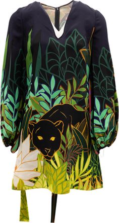 Valentino Garavani Jungle Print Black Womens Dress