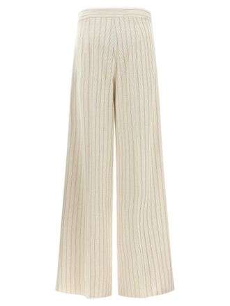 Max Mara Pinstripe Cotton Piqu&eacute; Trousers - beige