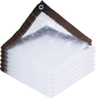 No Brand Lona Transparente Impermeable De 2x2 M Con Ojales, Resistente Al Agua, Al Viento Y Para Exteriores, Ideal Para Invernaderos