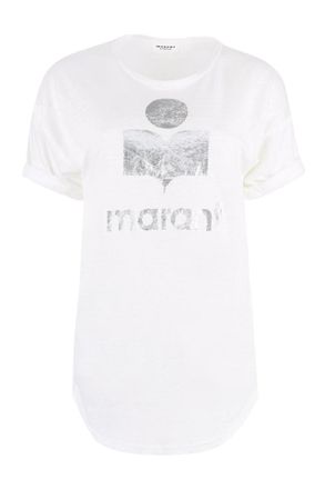 Isabel Marant Koldi Logo Print Linen T-Shirt