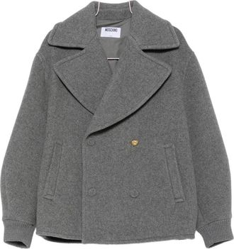 Moschino Ribbed Cuff Double-Breasted Boxy Jacket
