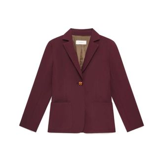 Maliparmi Maliparmi - Sleek Matte Blazer - Dames - Jassen - Rood - Maat: M Viscose