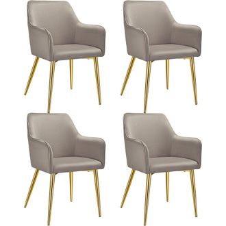 TecTake Dining Chair Avane Set Of 4 - Taupe | Size: 4 Pack