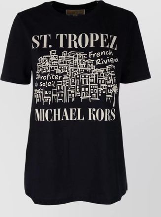 Michael Kors crew neck graphic print short sleeve top