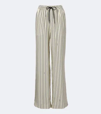 Versace Meandros silk twill wide-leg pants