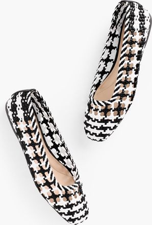 Talbots Sloane Woven Ballet Flats - White/Black - 10 1/2 M Talbots