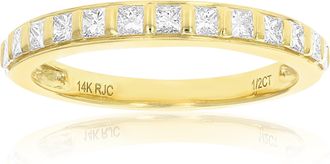 Vir Jewels 1/2 cttw Princess Cut Diamond Wedding Band 14K Yellow Gold 13 Stones Channel Set