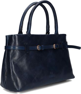 Fred De La Bretoniere Mae Handbag Leer - Dames - Tassen - Blauw - Maat: ONE Size Leer