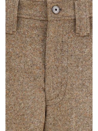 Brunello Cucinelli Womens Tailored Wool-Blend Pants Olive Merino Wool (ovis Aries) Trousers