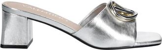 Valentino Valentine Heeled Mule - Dames - Muiltjes - Grijs - 39 EU - Leer - Schoenen