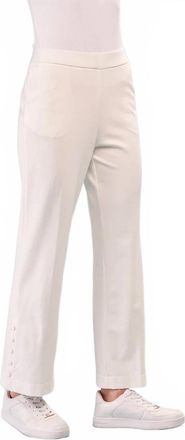 Insight Side Snap Solid Scuba Pant In White