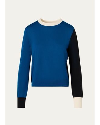 Akris Colorblocked Wool Knit Sweater
