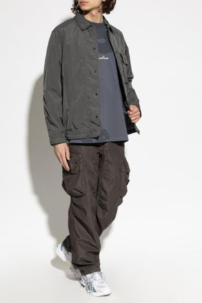 Stone Island Jacket With Logo Patch, Mens, Grey